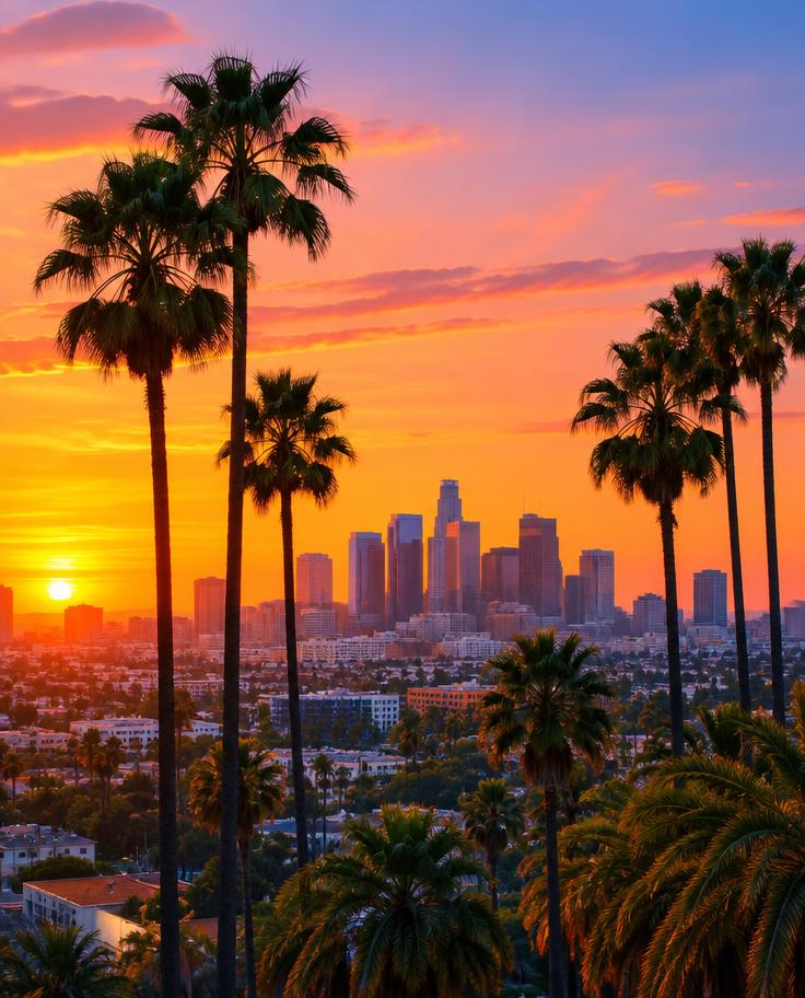 Los Angeles skyline and landmarks